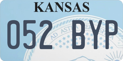 KS license plate 052BYP