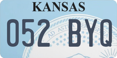 KS license plate 052BYQ
