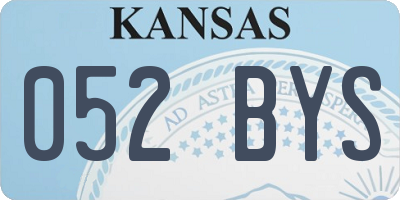 KS license plate 052BYS