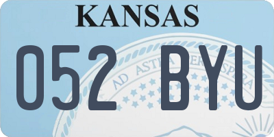 KS license plate 052BYU