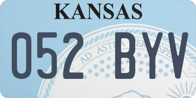 KS license plate 052BYV