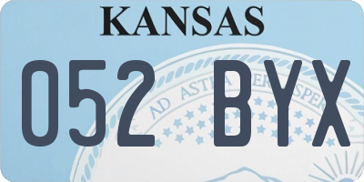KS license plate 052BYX
