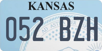 KS license plate 052BZH