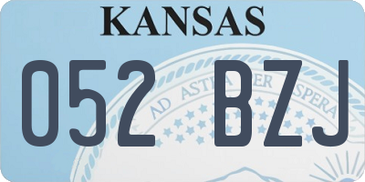 KS license plate 052BZJ