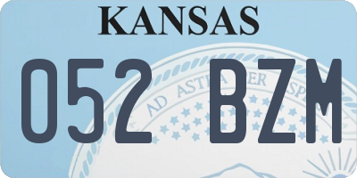 KS license plate 052BZM