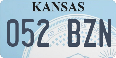 KS license plate 052BZN