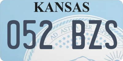 KS license plate 052BZS