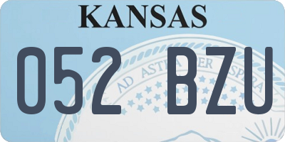 KS license plate 052BZU