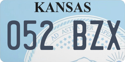 KS license plate 052BZX