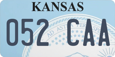 KS license plate 052CAA