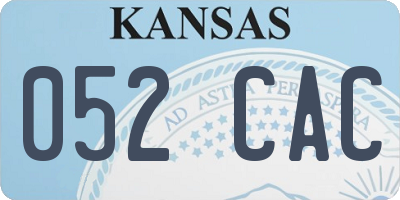 KS license plate 052CAC