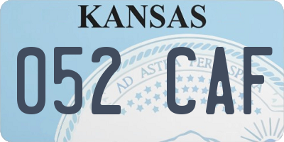 KS license plate 052CAF