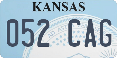 KS license plate 052CAG
