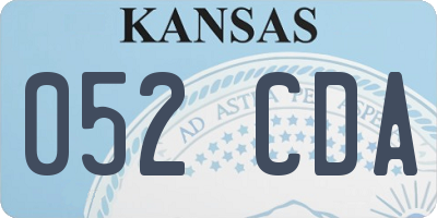 KS license plate 052CDA