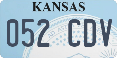 KS license plate 052CDV