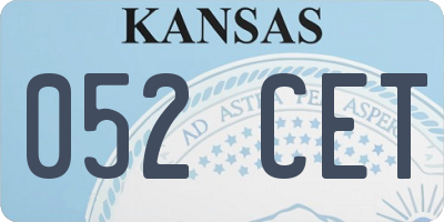 KS license plate 052CET