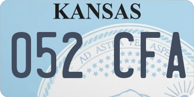 KS license plate 052CFA
