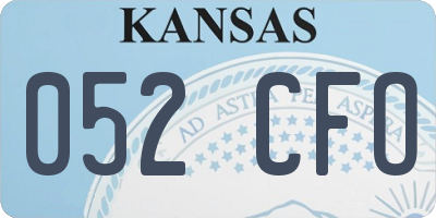KS license plate 052CFO