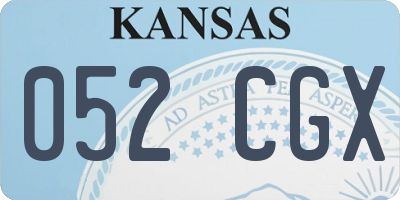 KS license plate 052CGX