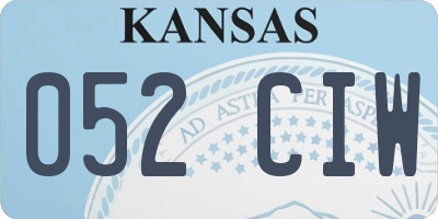 KS license plate 052CIW