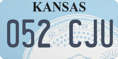 KS license plate 052CJU