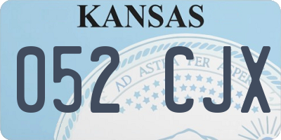 KS license plate 052CJX