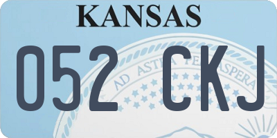 KS license plate 052CKJ