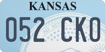 KS license plate 052CKO
