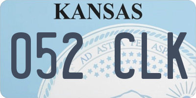 KS license plate 052CLK