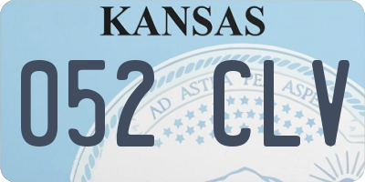 KS license plate 052CLV