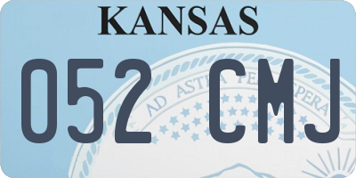 KS license plate 052CMJ