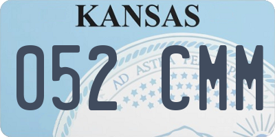 KS license plate 052CMM