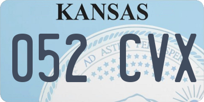KS license plate 052CVX