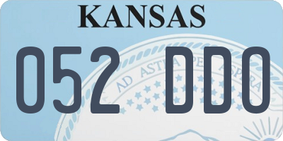 KS license plate 052DDO