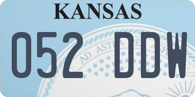 KS license plate 052DDW