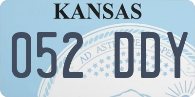 KS license plate 052DDY