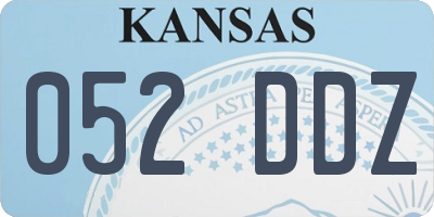 KS license plate 052DDZ