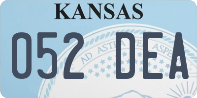KS license plate 052DEA