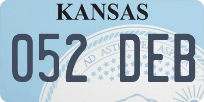 KS license plate 052DEB