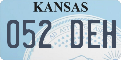 KS license plate 052DEH