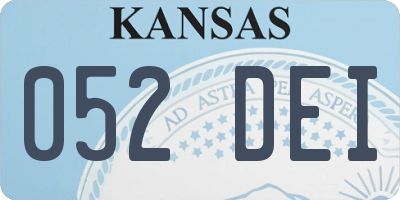 KS license plate 052DEI