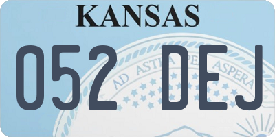KS license plate 052DEJ