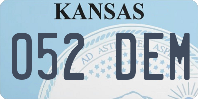 KS license plate 052DEM