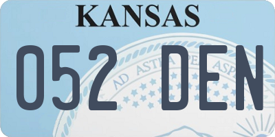 KS license plate 052DEN
