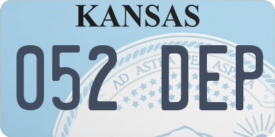 KS license plate 052DEP
