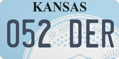 KS license plate 052DER
