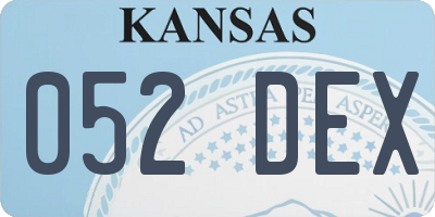 KS license plate 052DEX