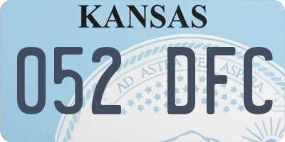 KS license plate 052DFC