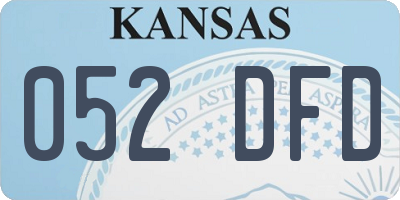 KS license plate 052DFD