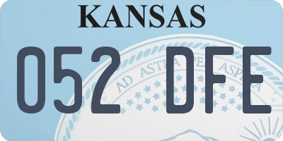 KS license plate 052DFE